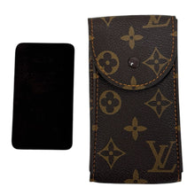 Load image into Gallery viewer, New Louis Vuitton watch brown leather pouch with orange stitching