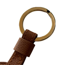 Load image into Gallery viewer, New Rolex leather keychain with gold tone ring