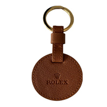Load image into Gallery viewer, New Rolex leather keychain with gold tone ring
