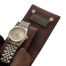 Load image into Gallery viewer, New Rolex leather pouch travel box in brown for 1 watch
