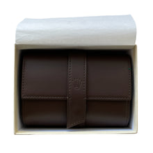 Load image into Gallery viewer, New Rolex leather pouch travel box in brown for 2 watches