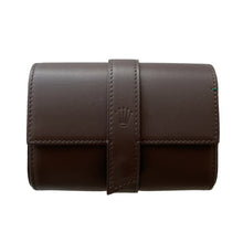 Load image into Gallery viewer, New Rolex leather pouch travel box in brown for 2 watches