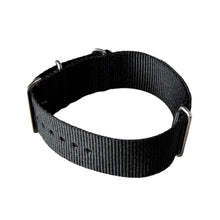 Load image into Gallery viewer, Nylon watch NATO strap black, 22mm