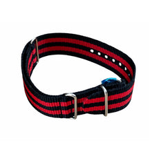 Load image into Gallery viewer, Nylon watch NATO strap red with black, 22mm