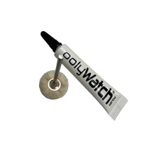 Load image into Gallery viewer, PolyWatch plastic watch crystal scratch remover polish with Scotch Brite miniature small polishing brushes fine 2.35mm