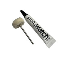 Load image into Gallery viewer, PolyWatch plastic watch crystal scratch remover polish with Scotch Brite miniature small polishing brushes fine 2.35mm