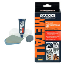 Load image into Gallery viewer, QUIXX Metal Restoration Kit Polish + Sandpapers Restores Gloss & Brushed Metals, High Performance Polish, ref. 10206