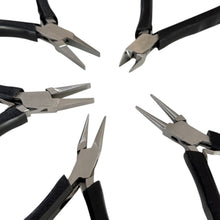 Load image into Gallery viewer, Set of 5 of pliers for jewelers and watchmakers, 130 mm