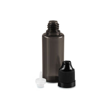 Load image into Gallery viewer, Set of 9 bottles, 5 - 50 ml, black with caps, dosing aids and funnel