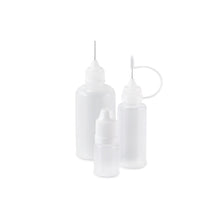 Load image into Gallery viewer, Set of 9 bottles, 5 - 50 ml, white with caps, dosing aids and funnel