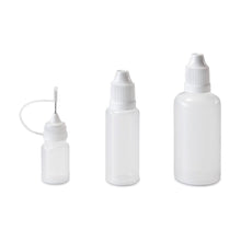 Load image into Gallery viewer, Set of 9 bottles, 5 - 50 ml, white with caps, dosing aids and funnel