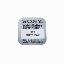Load image into Gallery viewer, Sony 329 batteries for quartz watches with silver oxides 1.55 volts