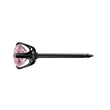 Load image into Gallery viewer, Studex black steel Earrings with Pink Cubic zirconia, 4mm, 7517-0150