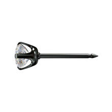 Load image into Gallery viewer, Studex black steel Earrings with White Cubic zirconia, 4mm, 7517-0100