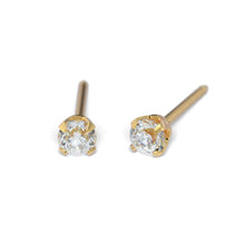 Load image into Gallery viewer, Studex Gold-Plated Baby Tiffany with cubic zircon Earrings, 4mm, 7521-0100