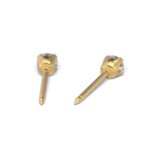 Load image into Gallery viewer, Studex Gold-Plated Baby Tiffany with cubic zircon Earrings, 4mm, 7521-0100