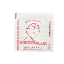 Load image into Gallery viewer, Studex Oval Children's Earrings with Red Stones, 3.95 mm