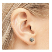 Load image into Gallery viewer, Studex silver fireball earrings with white color stones, 4.5mm, 7522-0315