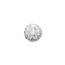 Load image into Gallery viewer, Studex silver fireball earrings with white color stones, 4.5mm, 7522-0315