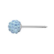 Load image into Gallery viewer, Studex silver fireball earrings with Aquamarin, 4.5mm, 7522-0303