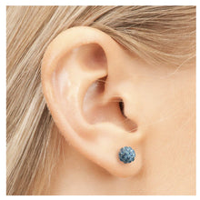 Load image into Gallery viewer, Studex silver fireball earrings with Aquamarin, 4.5mm, 7522-0303