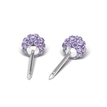 Load image into Gallery viewer, Studex silver fireball Tanzanite earrings, 4.5mm, 7522-0328