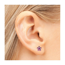 Load image into Gallery viewer, Studex silver Light Rose Fuchsia Flower Earrings, 5mm 7512-6023