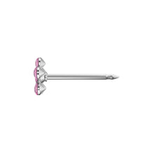 Load image into Gallery viewer, Studex silver Light Rose Fuchsia Flower Earrings, 5mm 7512-6023