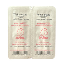 Load image into Gallery viewer, Studex silver Light Rose Fuchsia Flower Earrings, 5mm 7512-6023