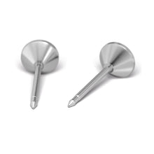 Load image into Gallery viewer, Studex silver (steel) 4mm green stone earrings with peridot motif