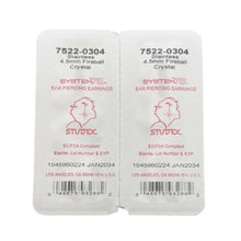 Load image into Gallery viewer, Studex Silver (Steel) Snowball (Fireball) Earrings with Cubic Zirconia, 4.5mm, 7522-0304