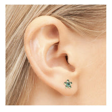 Load image into Gallery viewer, Studex steel flower with August peridot & May emerald Earrings, 5mm, 7512-6085