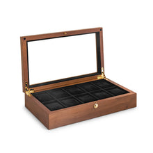 Load image into Gallery viewer, Watch collector box for 10 watches, walnut, matt, with window
