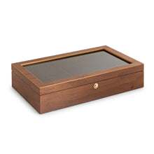 Load image into Gallery viewer, Watch collector box for 10 watches, walnut, matt, with window