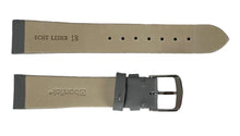 Load image into Gallery viewer, Waterproof light grey smooth leather strap for watch 18 mm