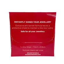 Load image into Gallery viewer, Connoisseurs jewellery dry beauty wipe for gold and silver