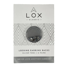 Load image into Gallery viewer, LOX classic locking earring backs silver - 2 pairs