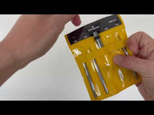 Load and play video in Gallery viewer, Bergeon 16988-P04 watch band/strap pin punch tool kit 4 piece set in pouch