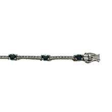 Load image into Gallery viewer, 14k white gold Tennis bracelet with brilliants and blue stones
