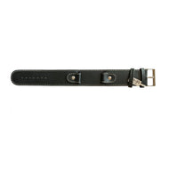 Cowhide black strap with high steel screw and wide leather base 18mm watches