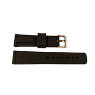 Black Silicone Diver Watch strap with Stainless Steel Buckle 22mm