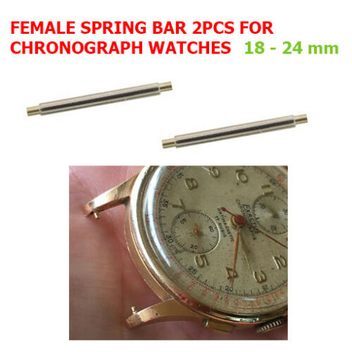 2pcs Negative Female Spring Bar for Vintage 18k Chronograph Gold Watch 18-24 mm