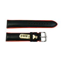 Load image into Gallery viewer, Daytona silicone and leather watch strap in black and red 20mm
