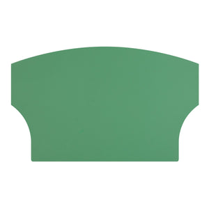 Antistatic workbench mat for bench, soft, curved shape, 317 x 194 mm, green