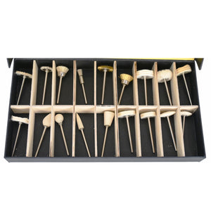 Bergeon 2686 assortment of 18 small polishing brushes