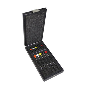 Bergeon 6899-A05 assortment of 5 watchmaker screwdrivers in wooden box 0.50 to 1.20 mm