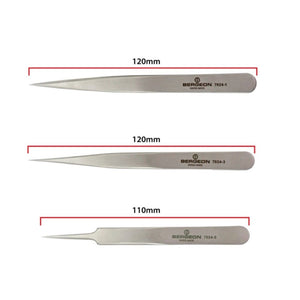 Bergeon 7024-P03 set of 3 non magnetic watchmaker tweezers