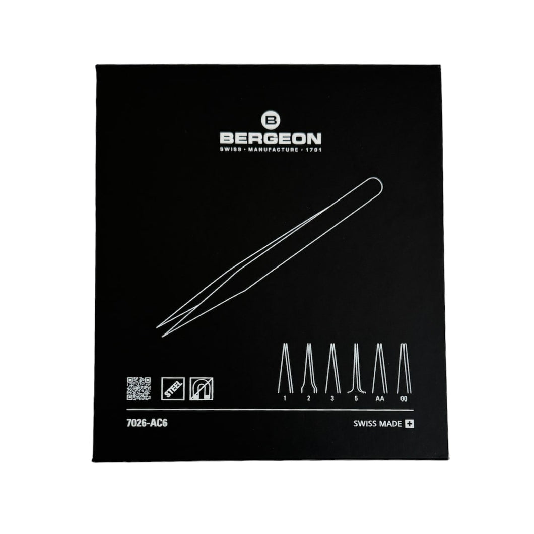 Bergeon 7026-AC6 set of 6 precision antimagnetic tweezers