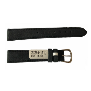Black Amaretta leather watch strap from Nubuck for ladies watches 14mm