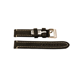 Black Rodeosoft Chronograph leather watch strap 18 mm